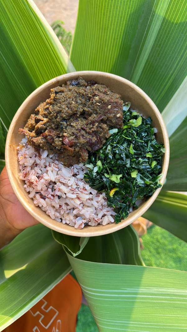 Ofada rice and sauce