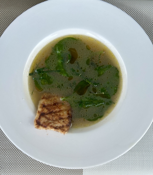 Utazi&spinach clear soup